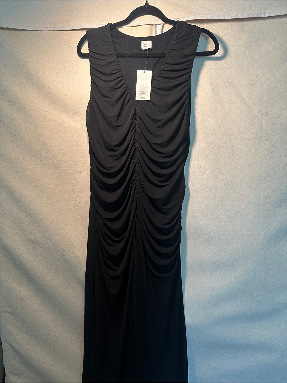 Target Black Ruched Sleeveless Maxi Dress